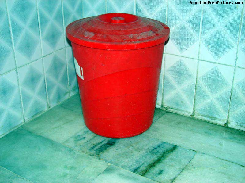pictures of a red bucket